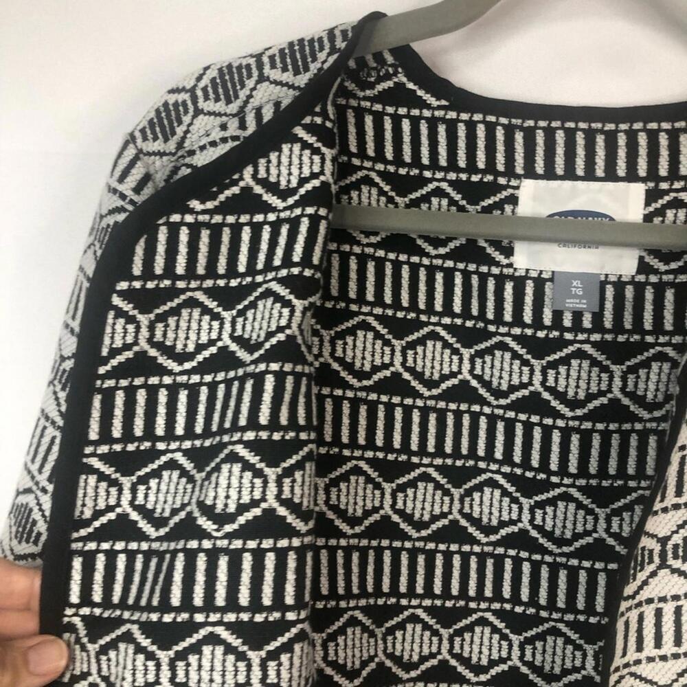 Old Navy Jacket Cardigan Short Boxy No Buttons Unlined Geometric Lightweight - Picture 5 of 8